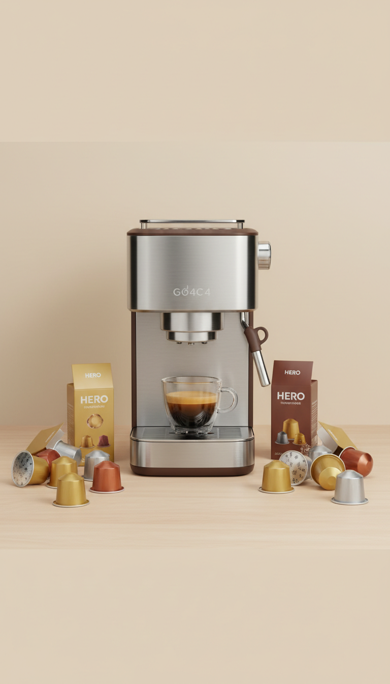 Macchina caffè multifunzione design nero